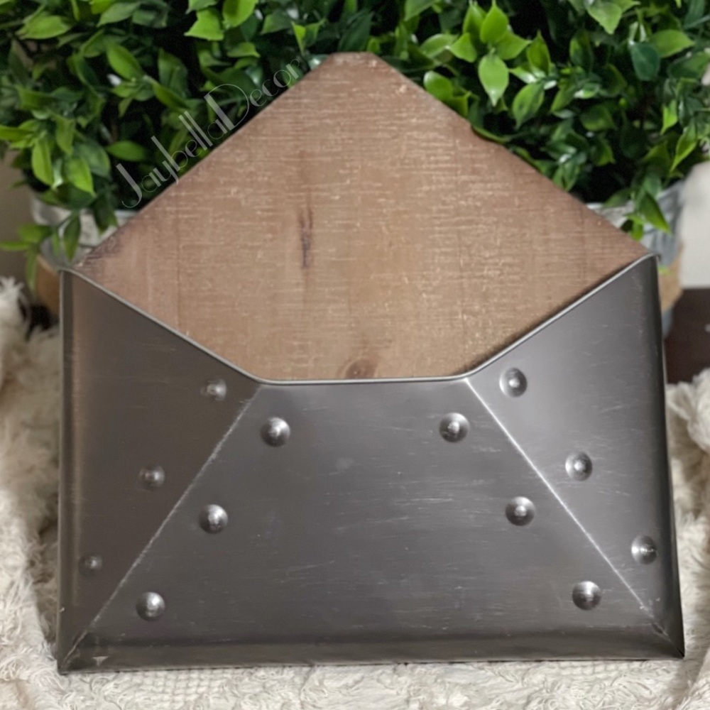 Pocket Metal & Wood Envelope Organizer